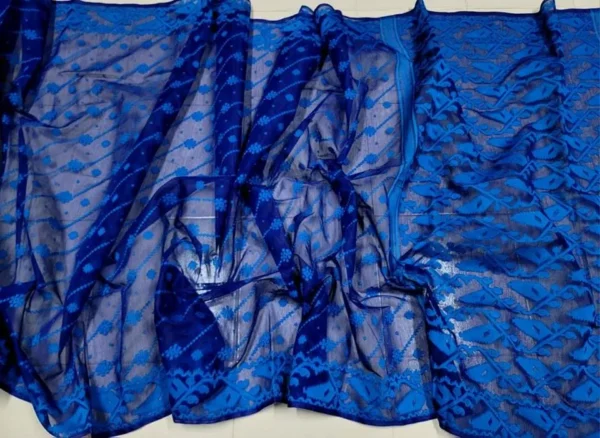 হ্যান্ডলুম ইন্ডিয়ান জামদানি  ১২ হাত শাড়ী - Image 2